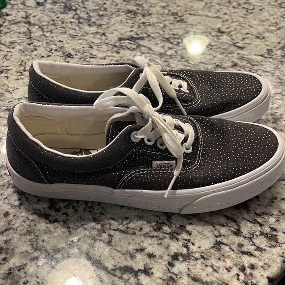 Vans black sparkle shoes size womens 8